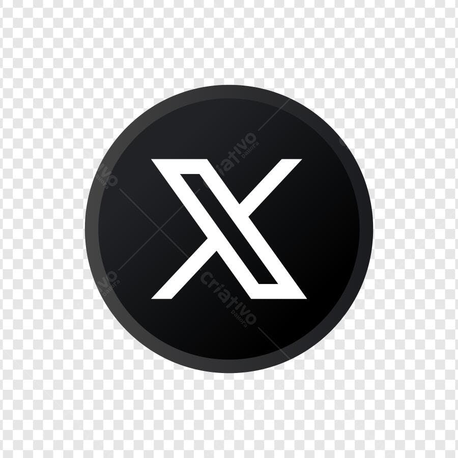 Logo X Twitter Ícone Rede Social PNG Fundo Transparente