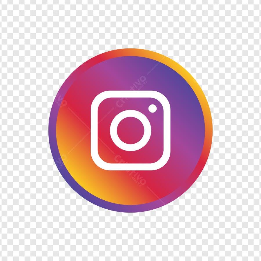 Ícone Instagram Gradiente Redondo PNG Fundo Transparente