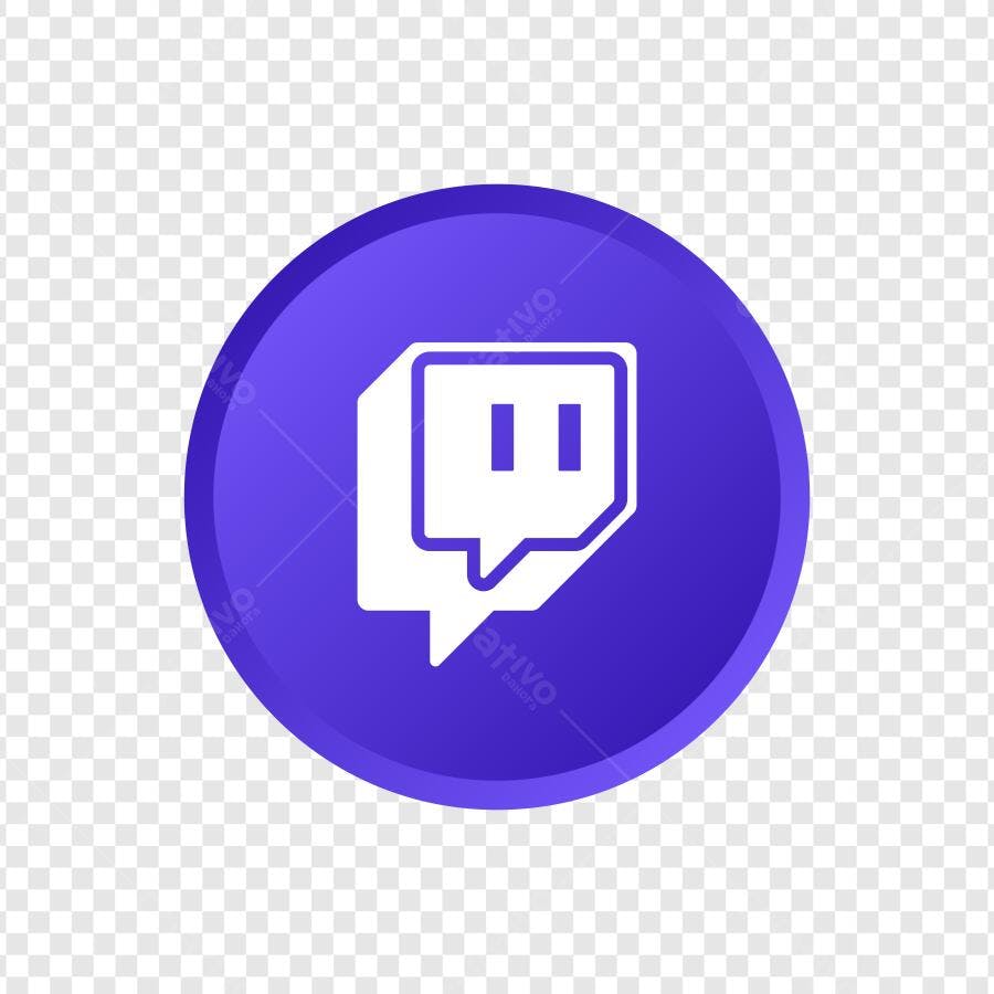 Ícone Twitch Logo Redondo Roxo PNG Fundo Transparente
