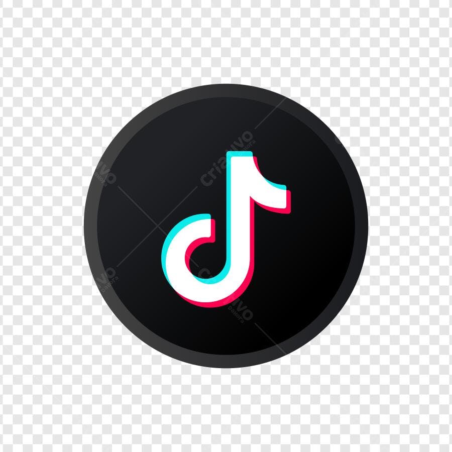 Logo TikTok Ícone Rede Social PNG Fundo Transparente
