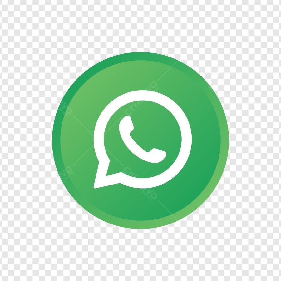 Ícone WhatsApp Flat Design Verde PNG Fundo Transparente