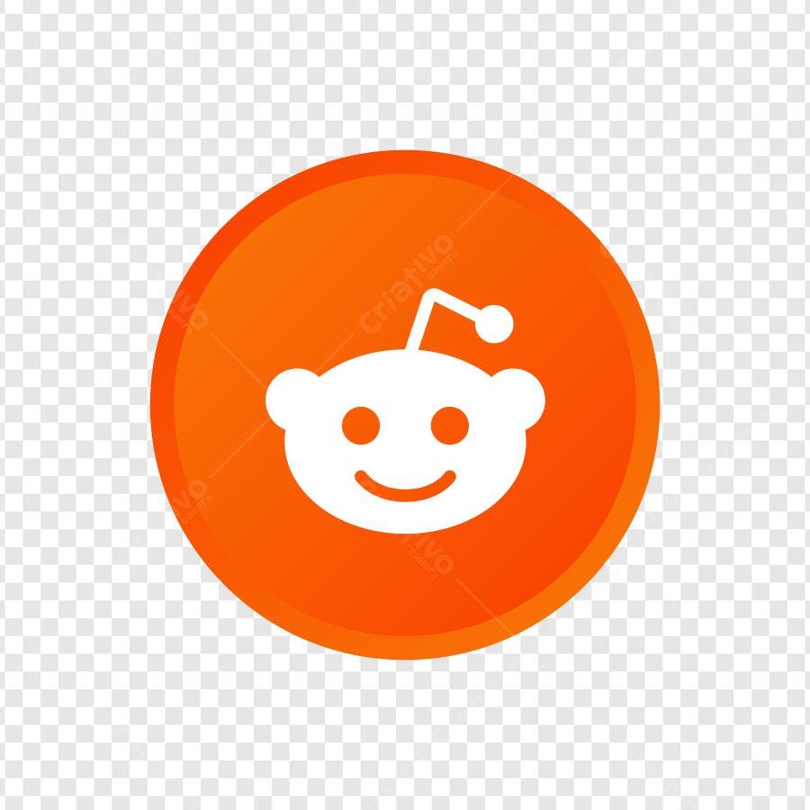 Logo Reddit Ícone Rede Social Laranja PNG Fundo Transparente