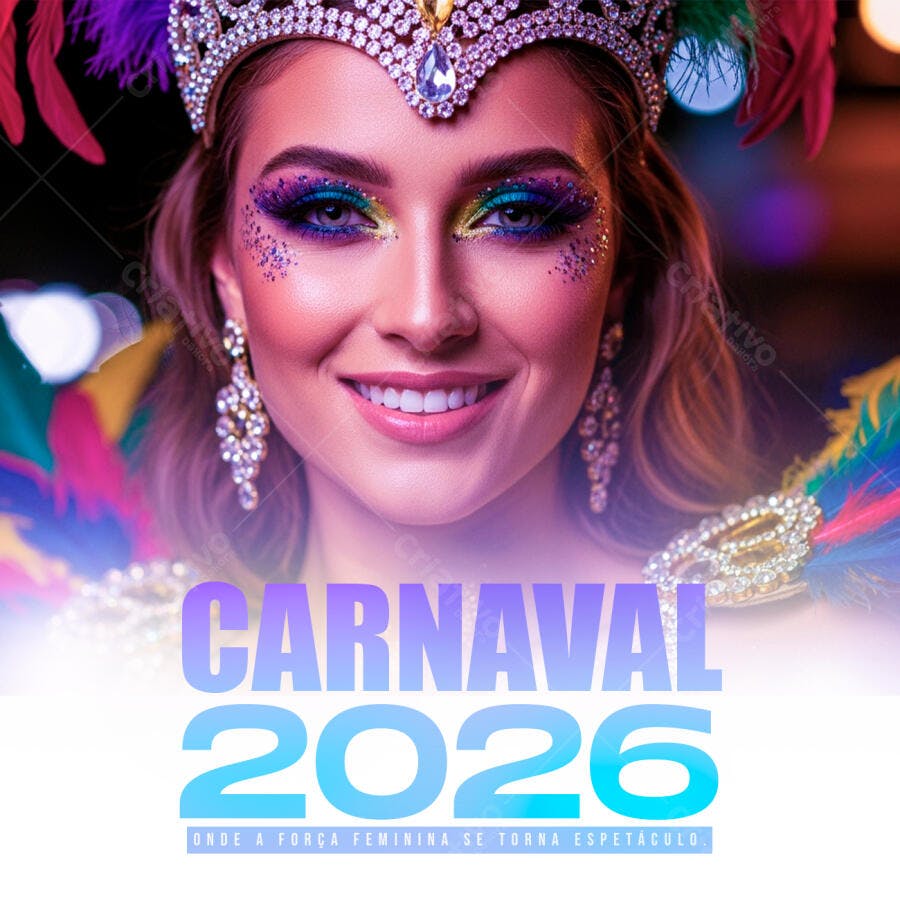 Carnaval 2026 Post Instagram PSD Editável