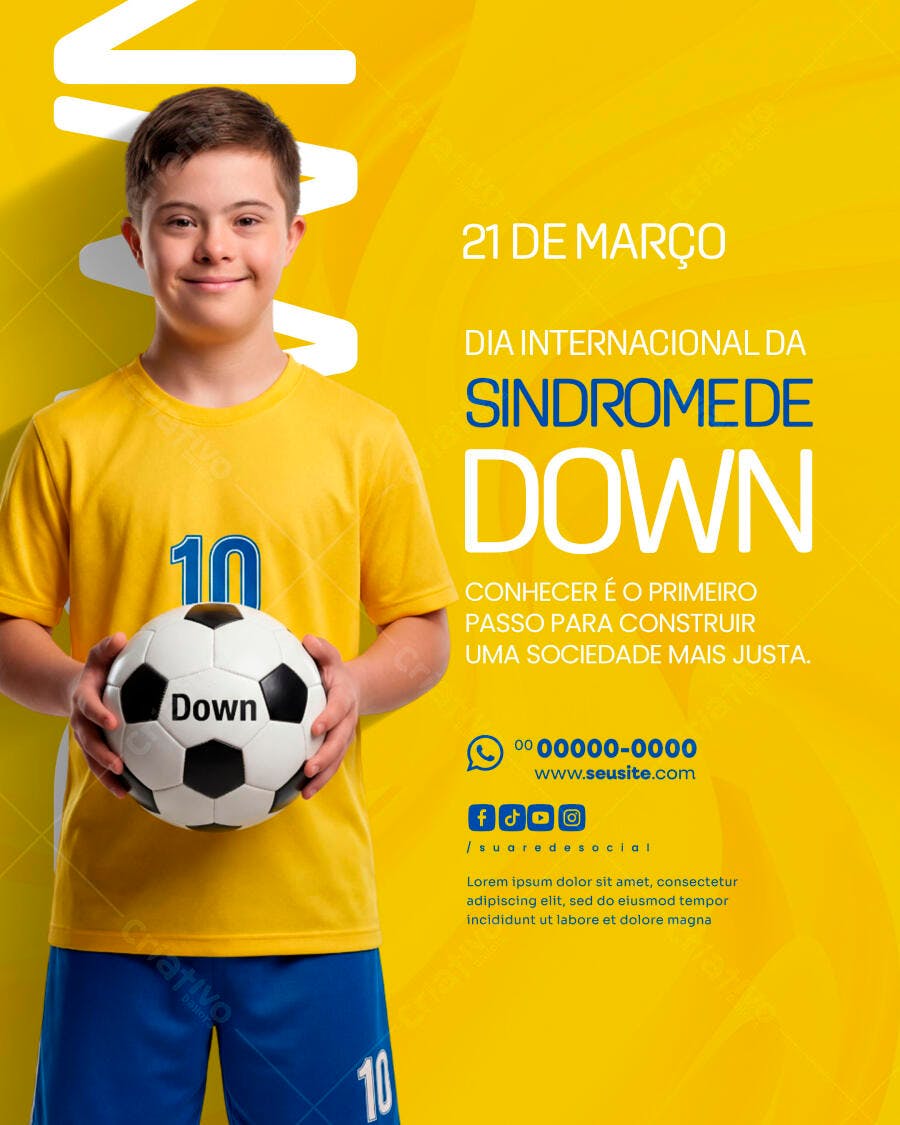 Post Dia Internacional da Síndrome de Down PSD Editável