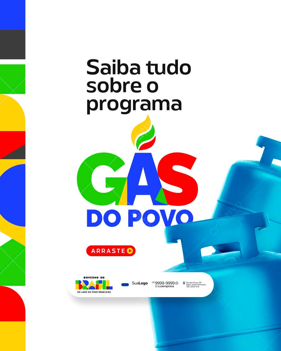 Post Instagram Programa Gás do Povo PSD Editável