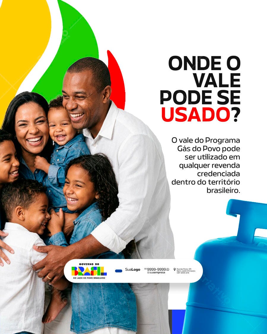 Post Social Media Gás do Povo Família PSD Editável