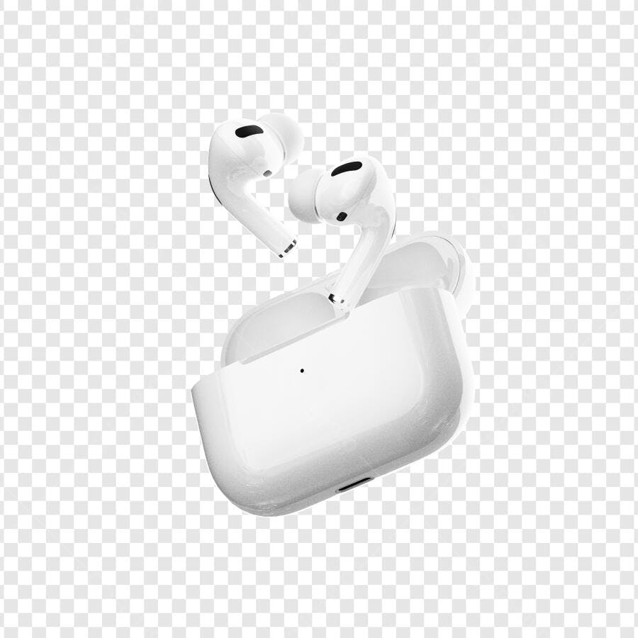 Foto Recortada Fone de Ouvido Sem Fio Branco PNG Fundo Transparente