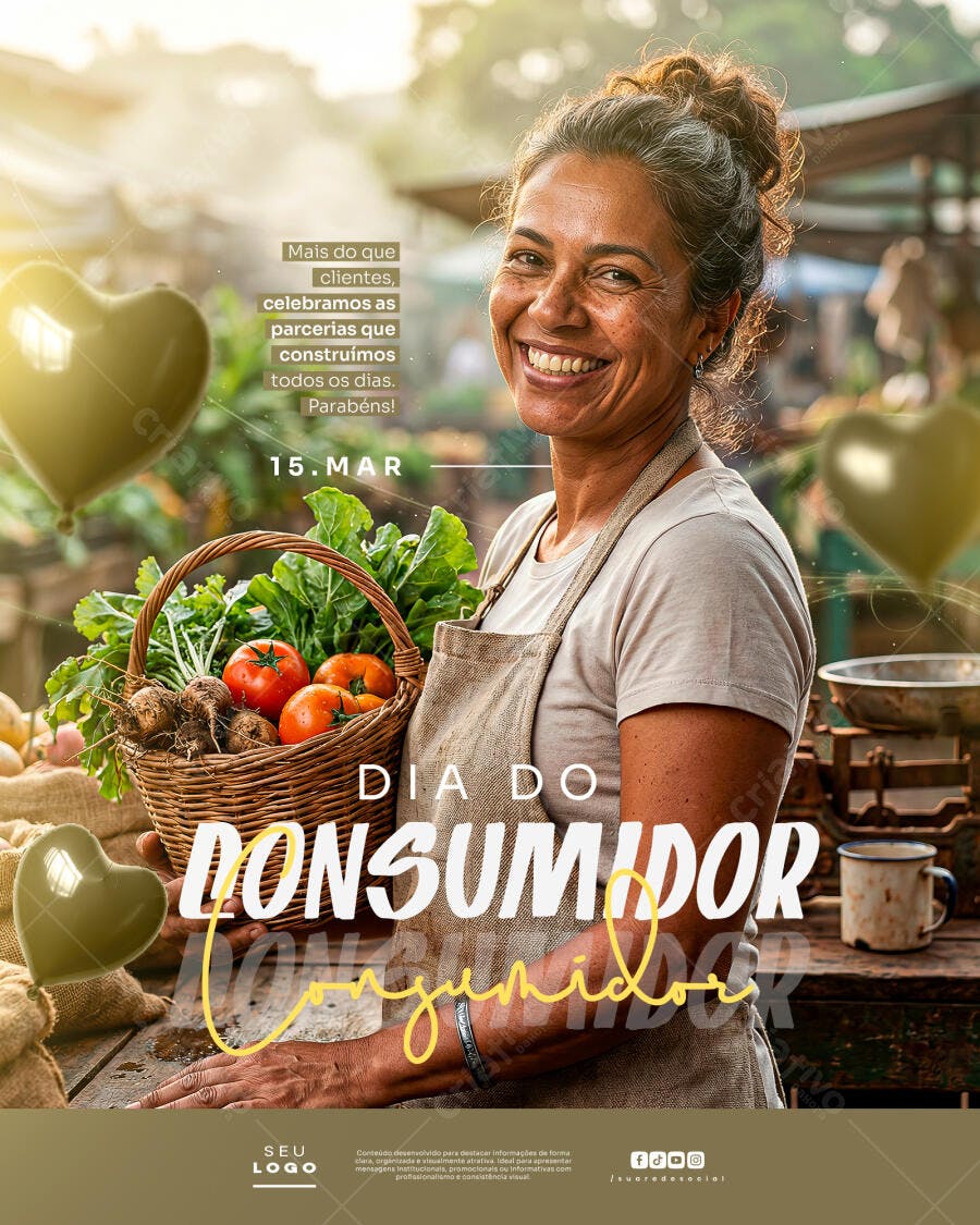 Post Dia do Consumidor 15 de Março Hortifruti PSD Editável