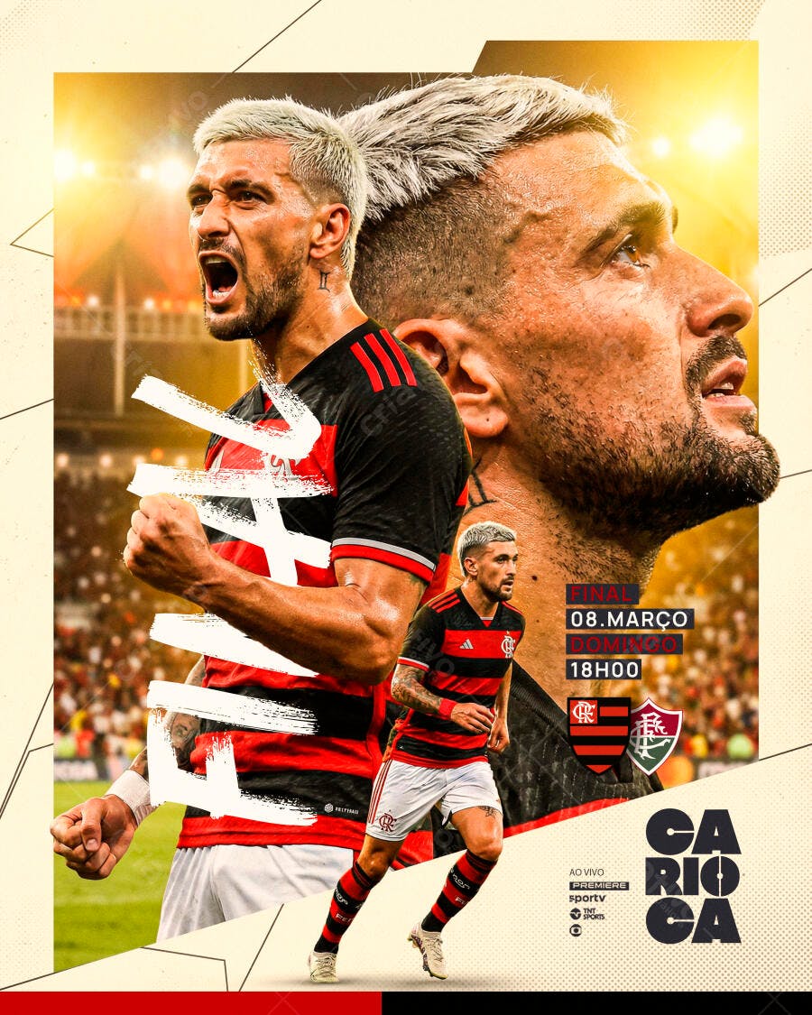 Post Instagram Campeonato Carioca Futebol PSD Editável