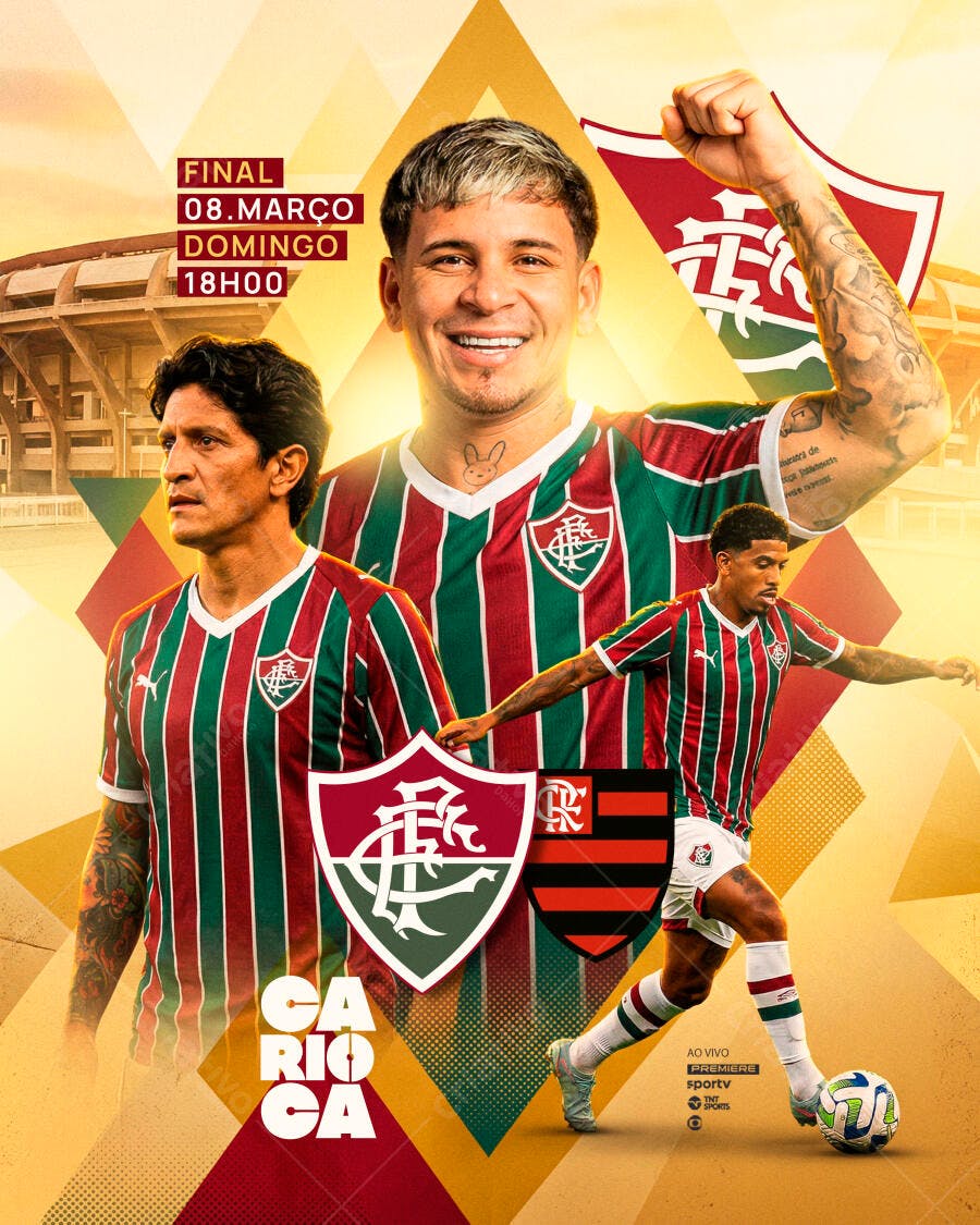 Post Instagram Final Campeonato Carioca PSD Editável