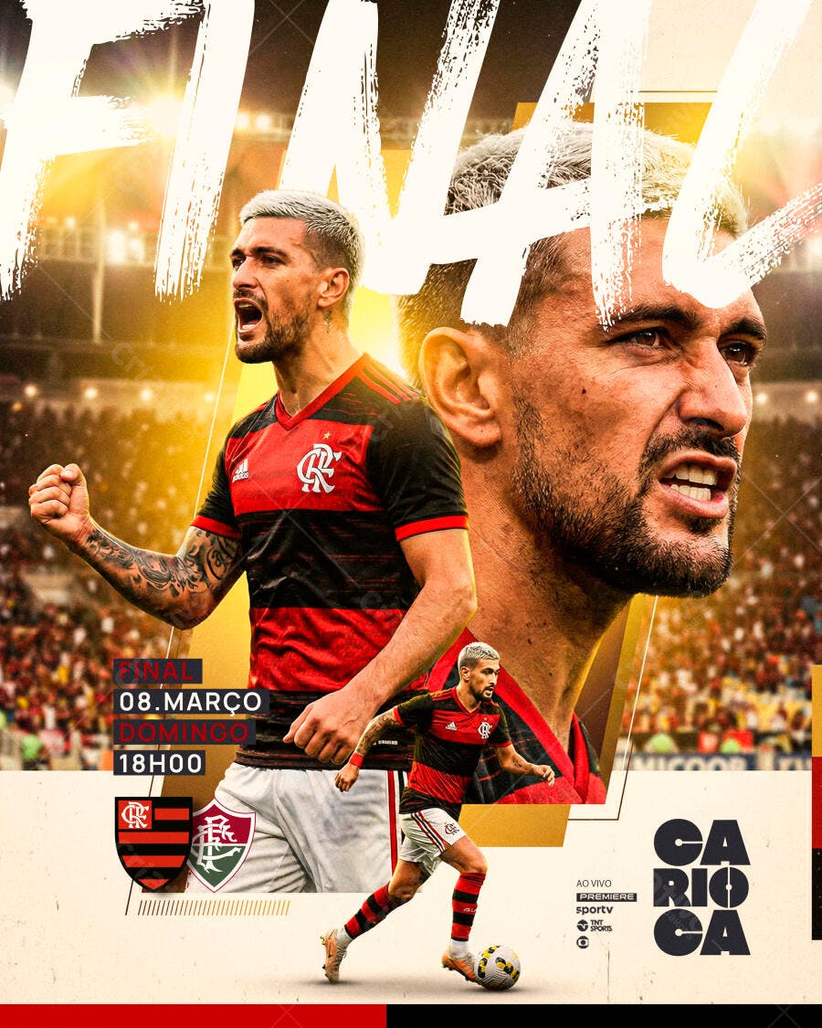 Post Instagram Futebol Final Carioca PSD Editável