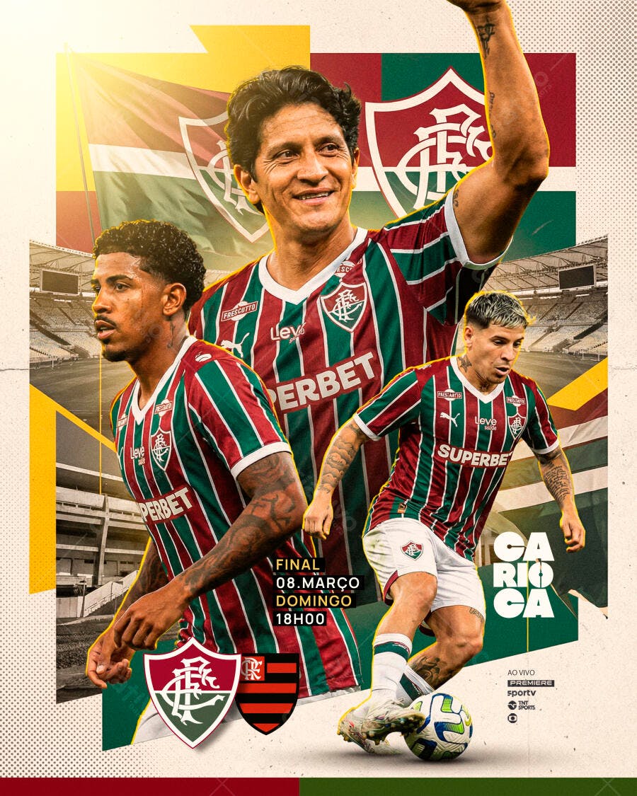 Post Instagram Campeonato Carioca Fluminense PSD Editável