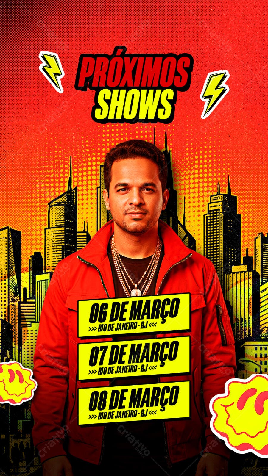Story Instagram Próximos Shows Março PSD Editável