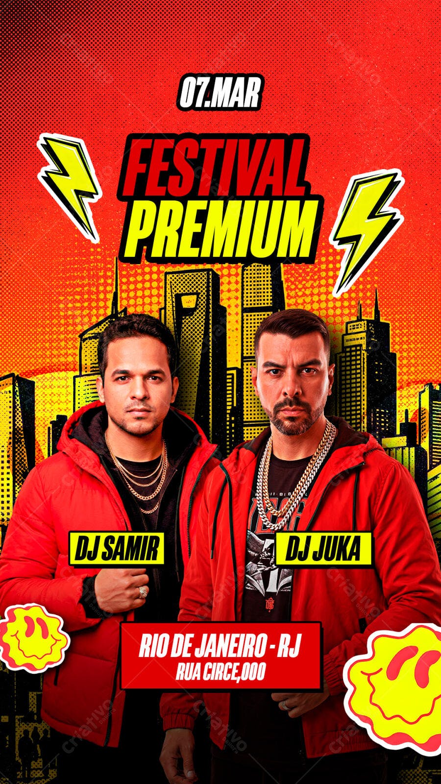 Story Festival Premium DJ Março PSD Editável