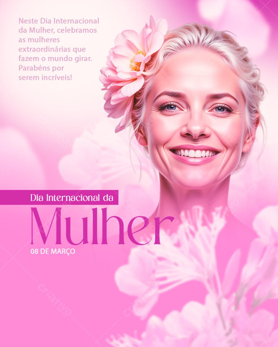 Post Instagram Dia Internacional da Mulher 8 de Março PSD Editável