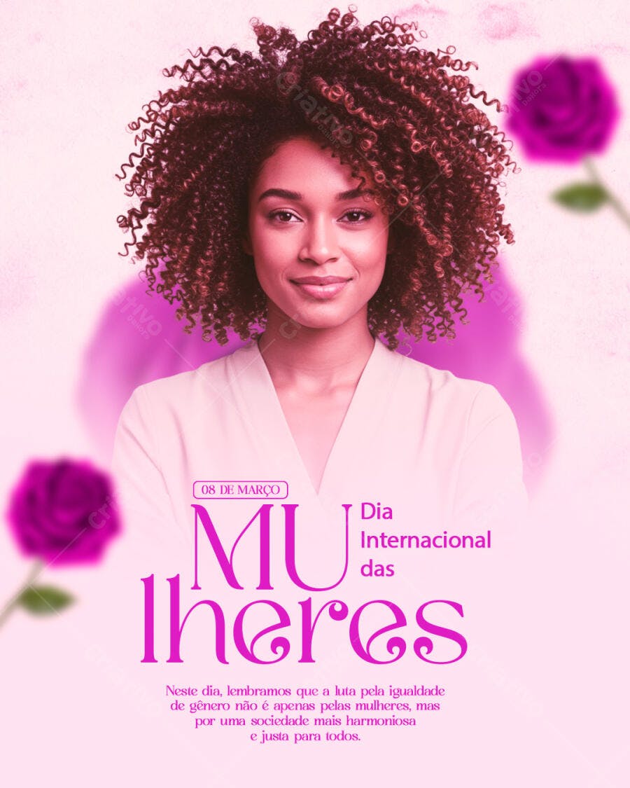 Post Instagram Dia Internacional da Mulher 8 de Março PSD Editável