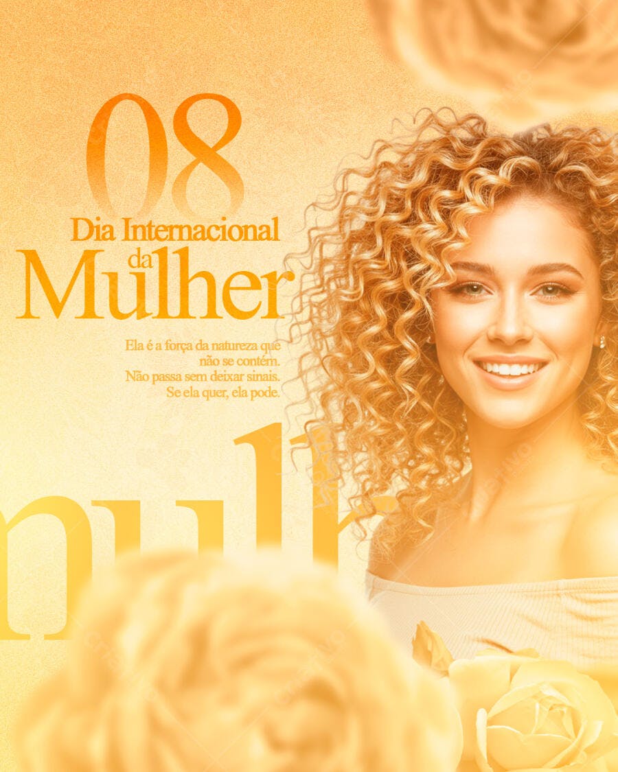 Post Instagram Dia Internacional da Mulher 8 de Março PSD Editável
