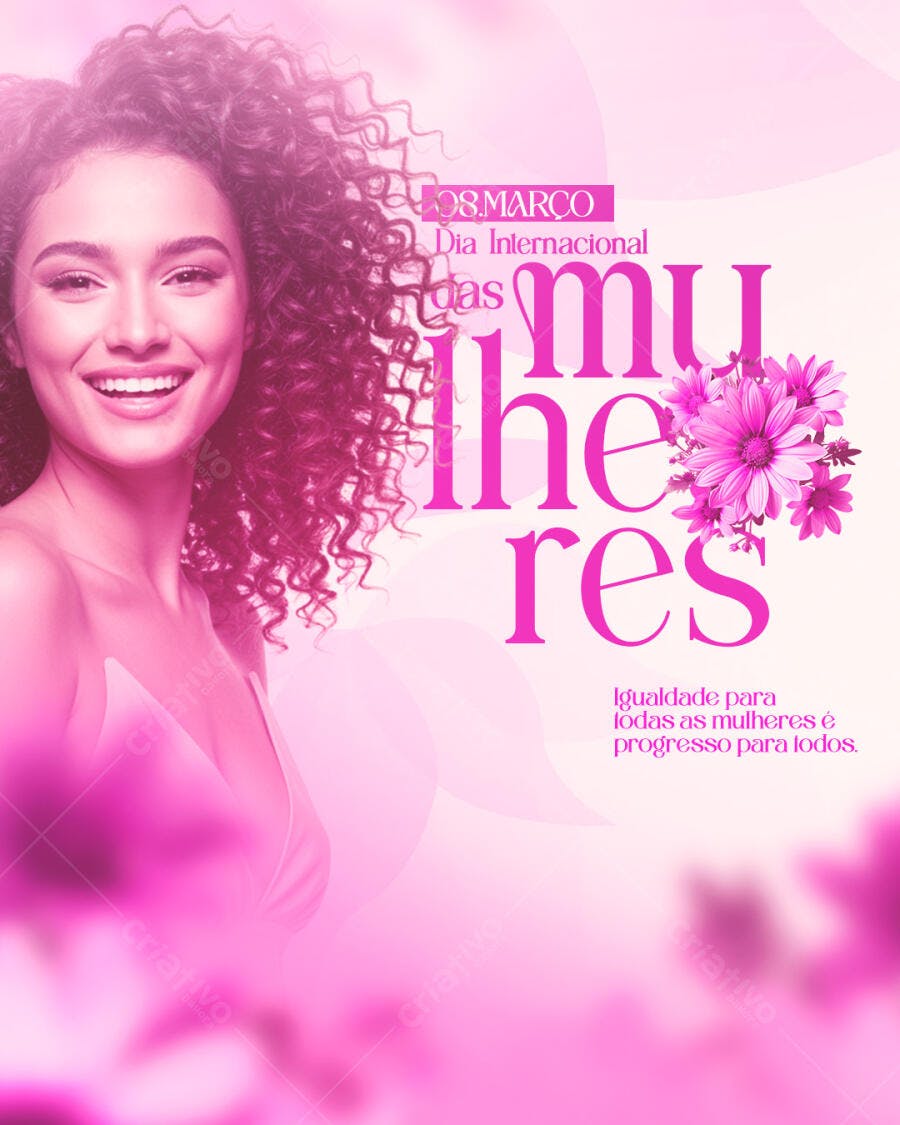Post Instagram Dia da Mulher 8 de Março PSD Editável