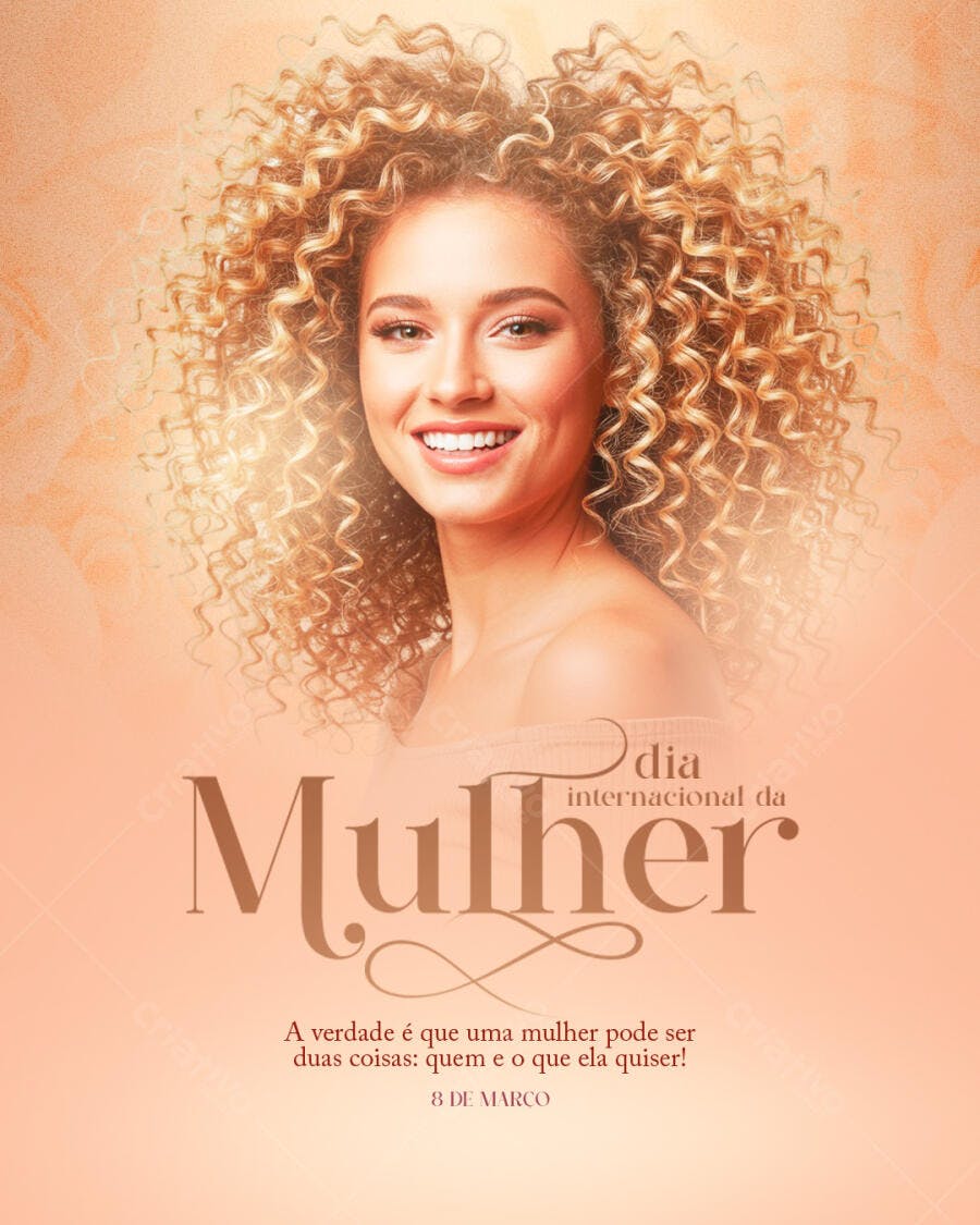 Post Dia Internacional da Mulher 8 de Março PSD Editável