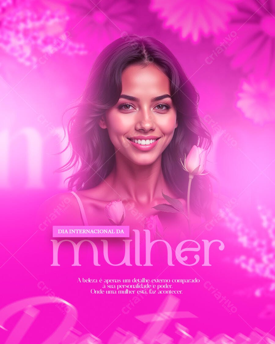 Post Instagram Dia Internacional da Mulher 8 de Março PSD Editável