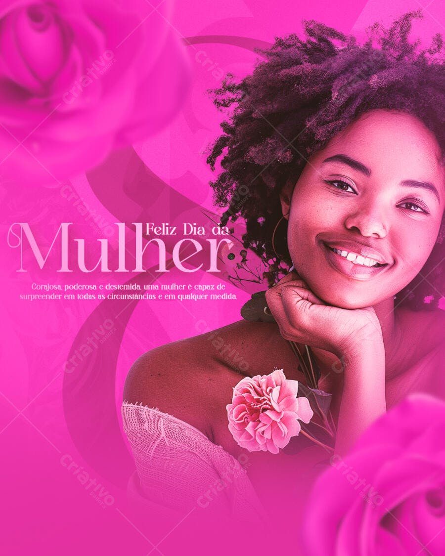 Post Instagram Dia da Mulher 8 de Março PSD Editável