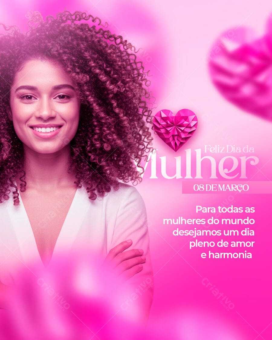 Post Instagram Dia da Mulher 8 de Março PSD Editável