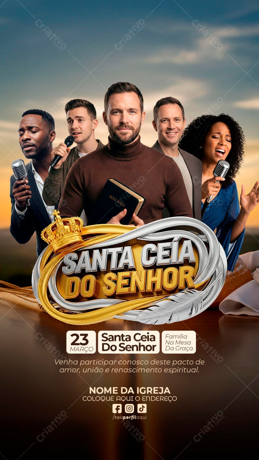 Post Instagram Santa Ceia do Senhor Igreja PSD Editável