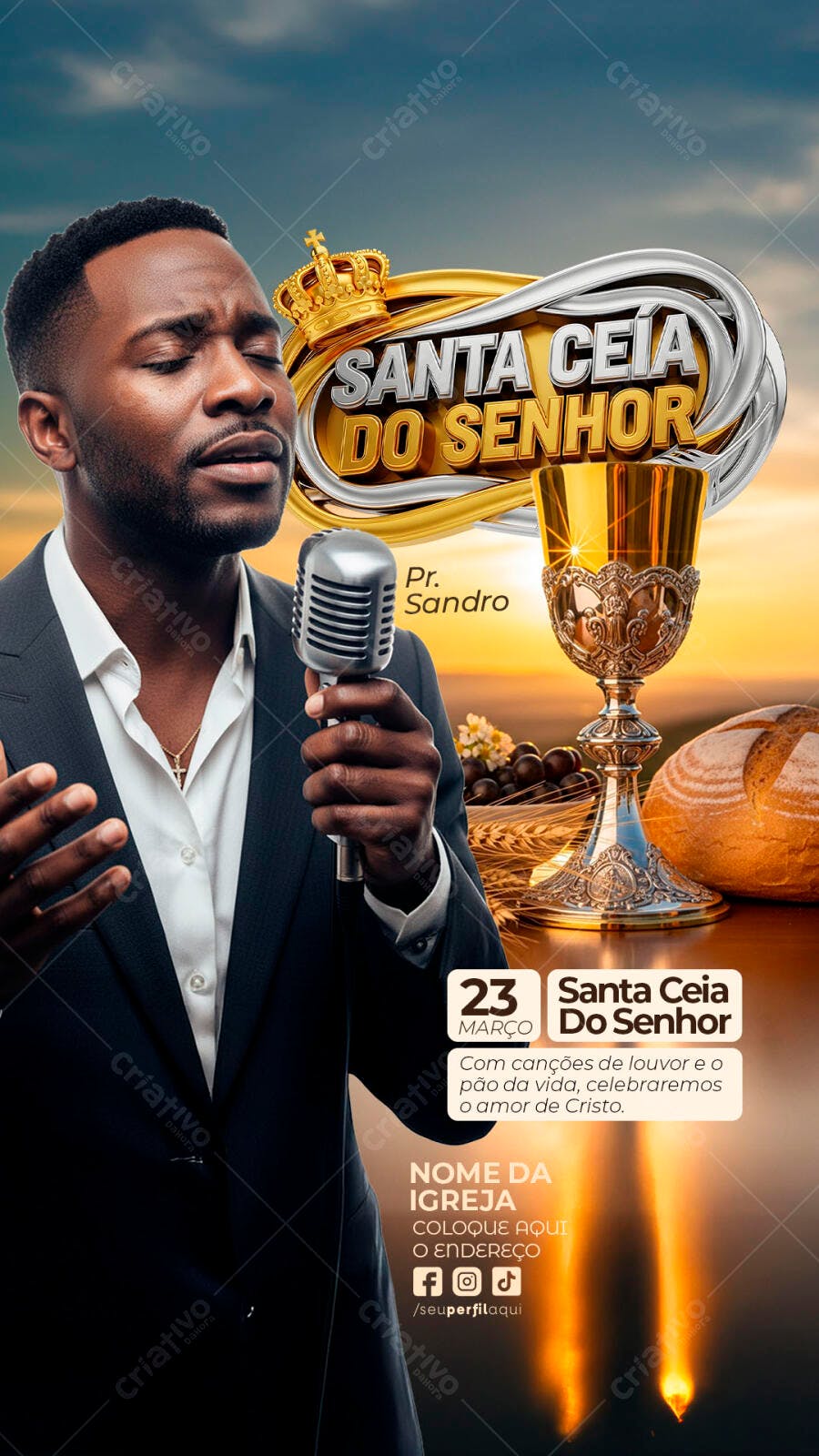 Post Instagram Santa Ceia do Senhor Igreja PSD Editável