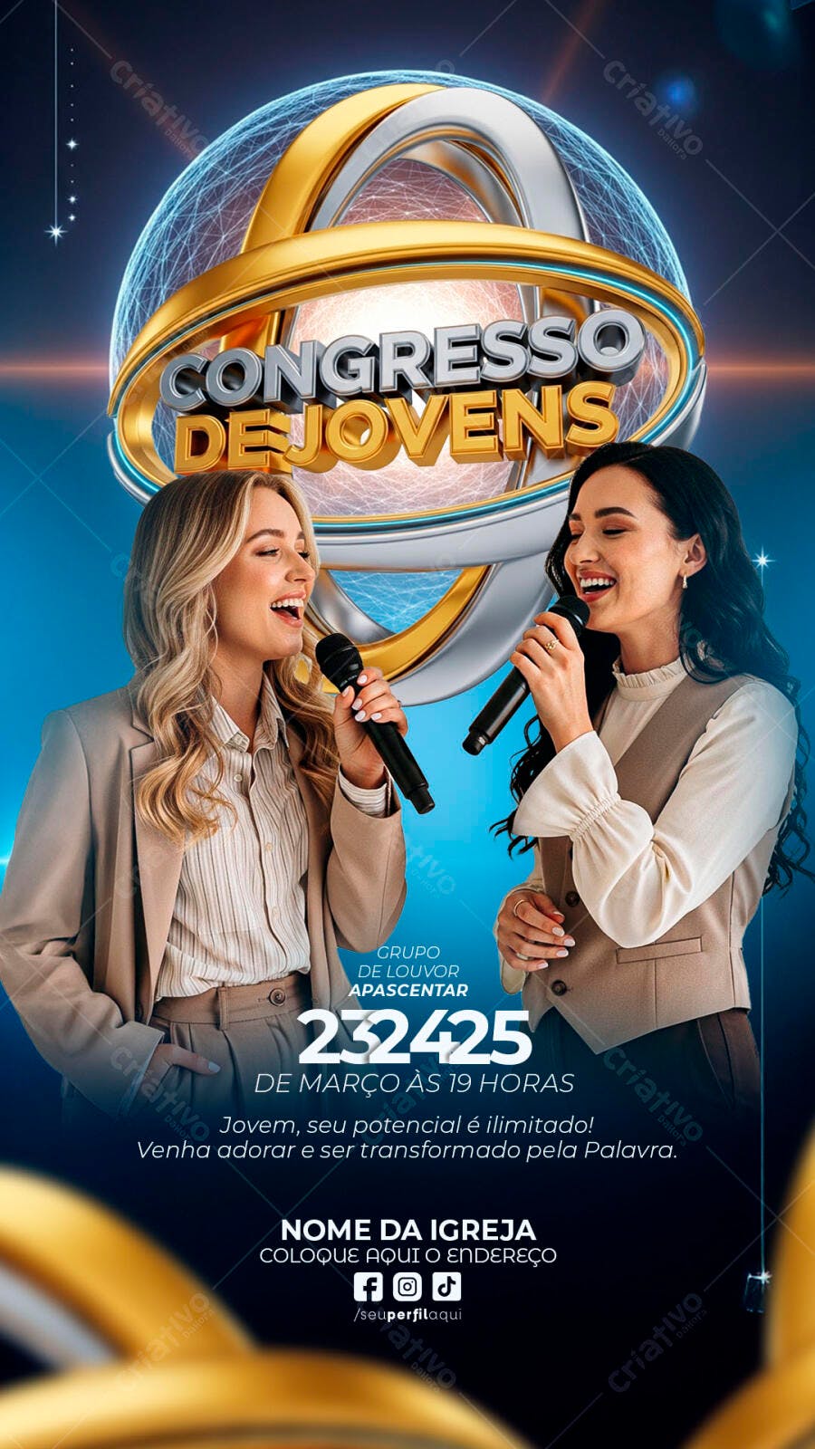 Post Instagram Congresso de Jovens Igreja PSD Editável