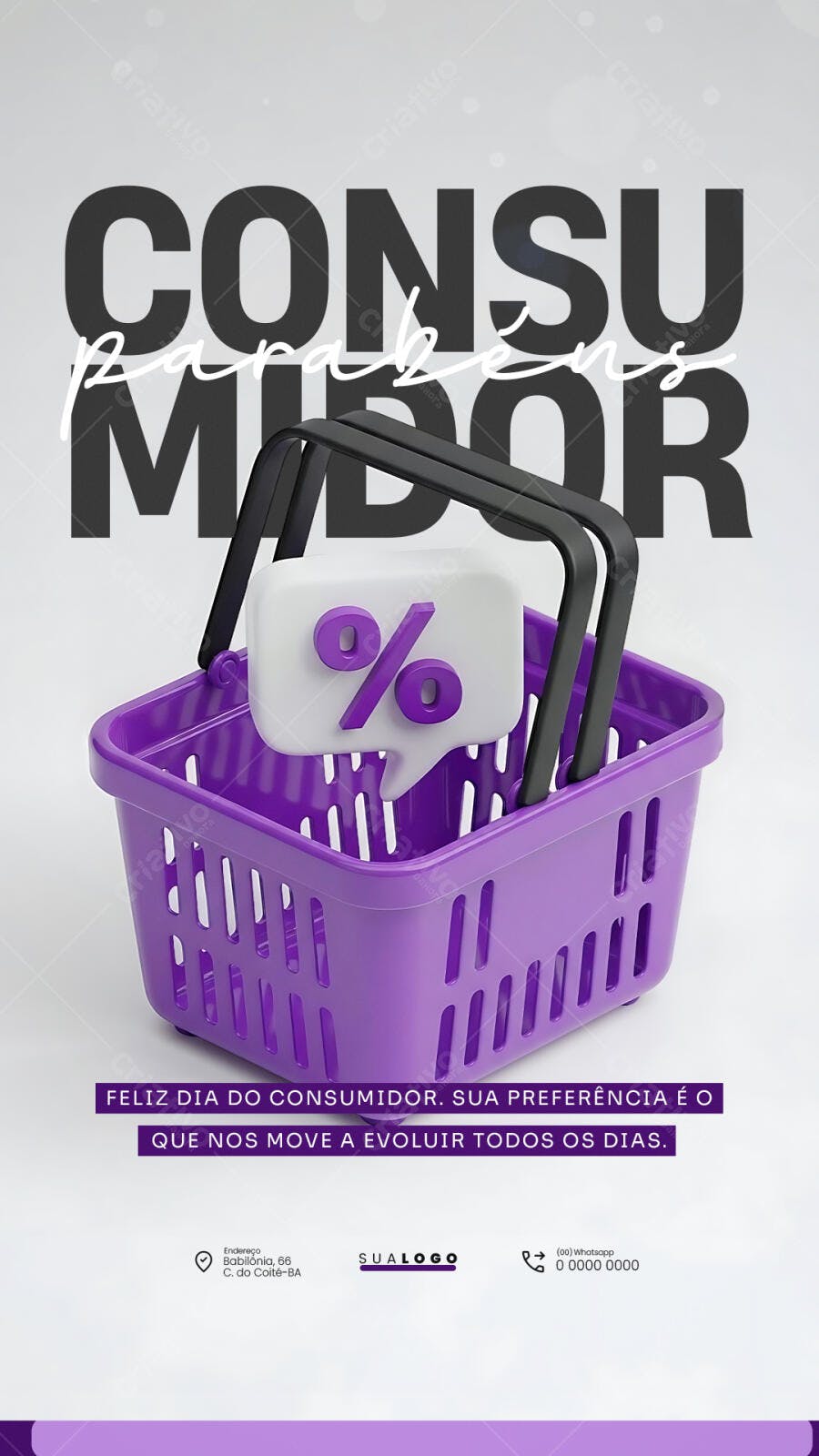 Story Dia do Consumidor Março Cesta de Compras PSD Editável