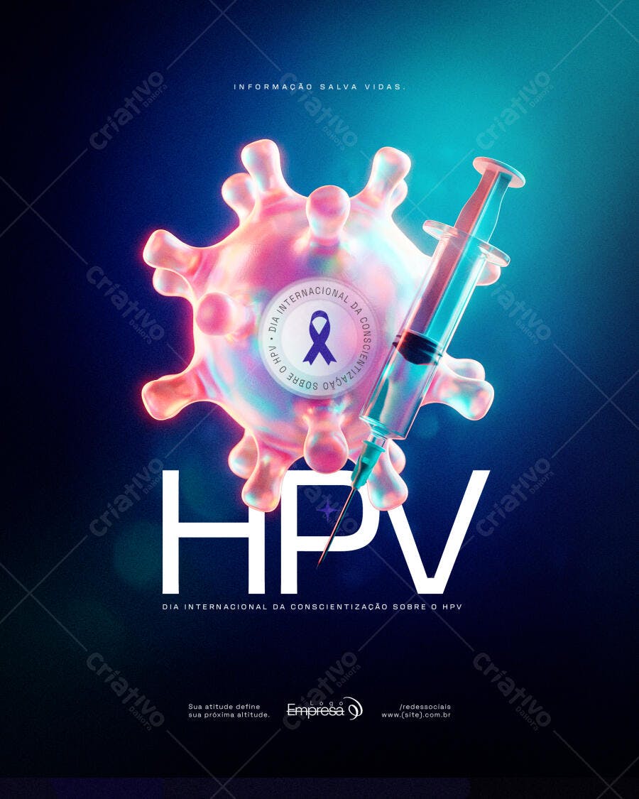 Post Instagram Dia Internacional Conscientização HPV PSD Editável