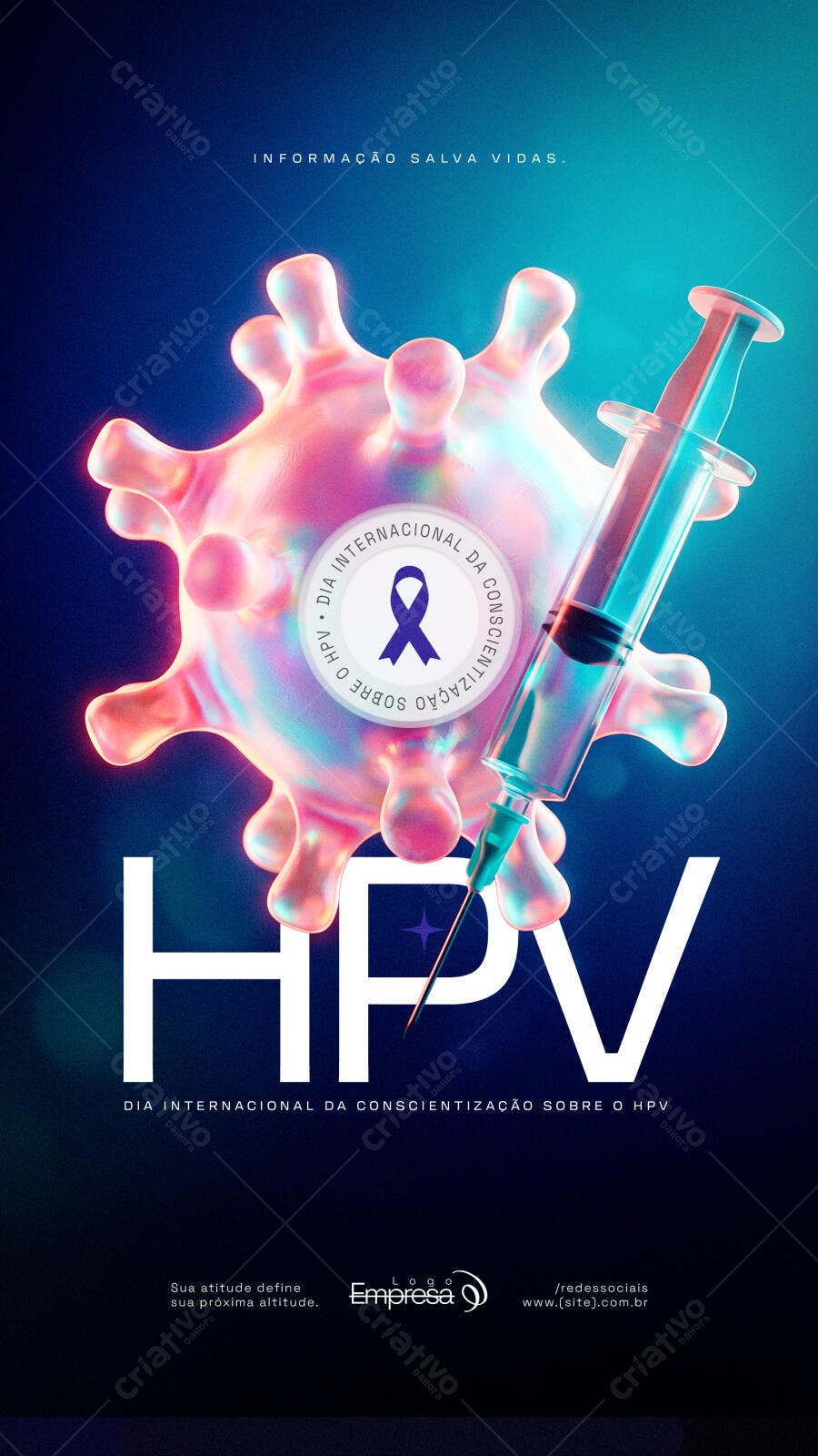 Story Dia Internacional HPV Saúde Clínica PSD Editável
