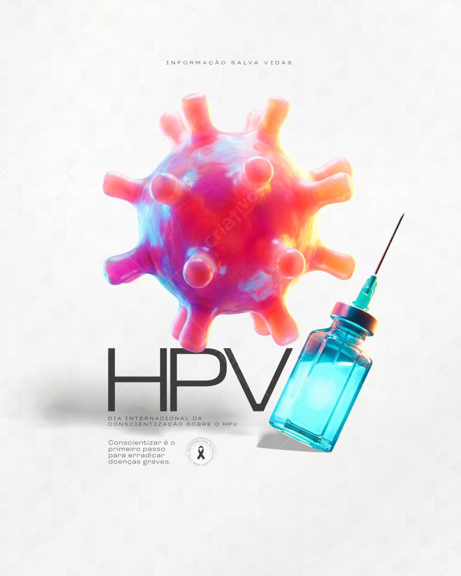 Post Social Media HPV Conscientização Saúde PSD Editável