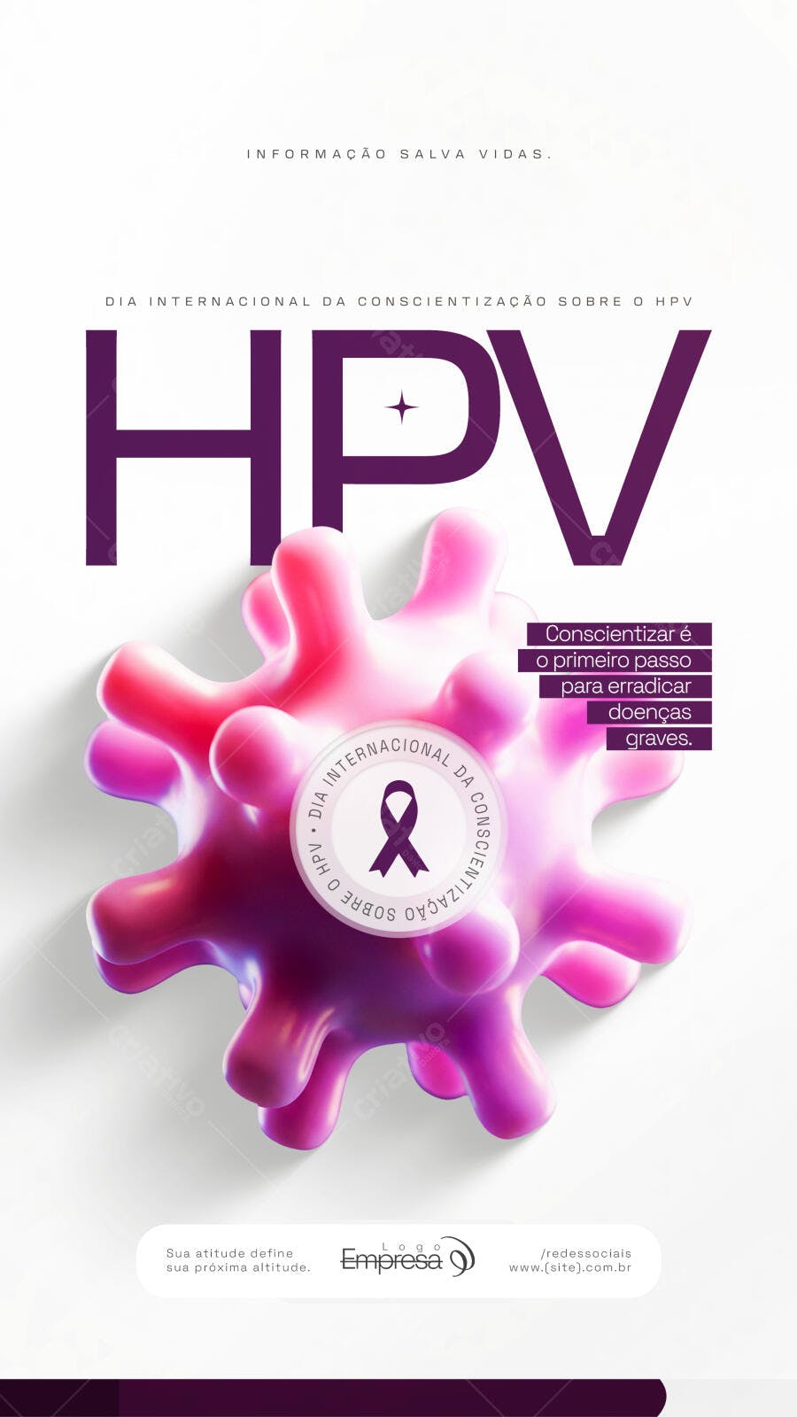 Story Dia Internacional HPV Saúde PSD Editável