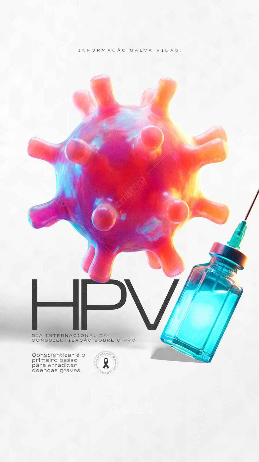 Post Instagram HPV Conscientização Saúde PSD Editável
