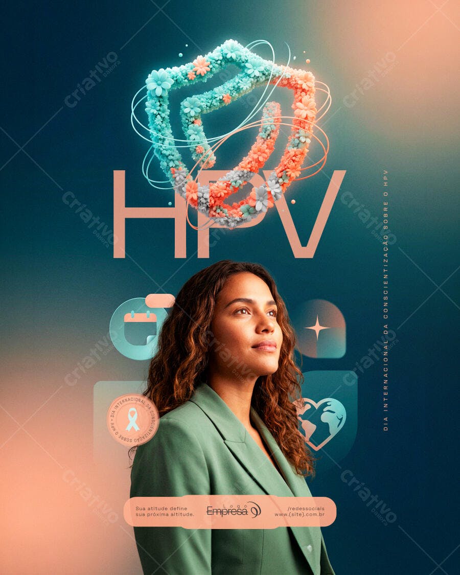 Post Instagram Dia Internacional Conscientização HPV PSD Editável
