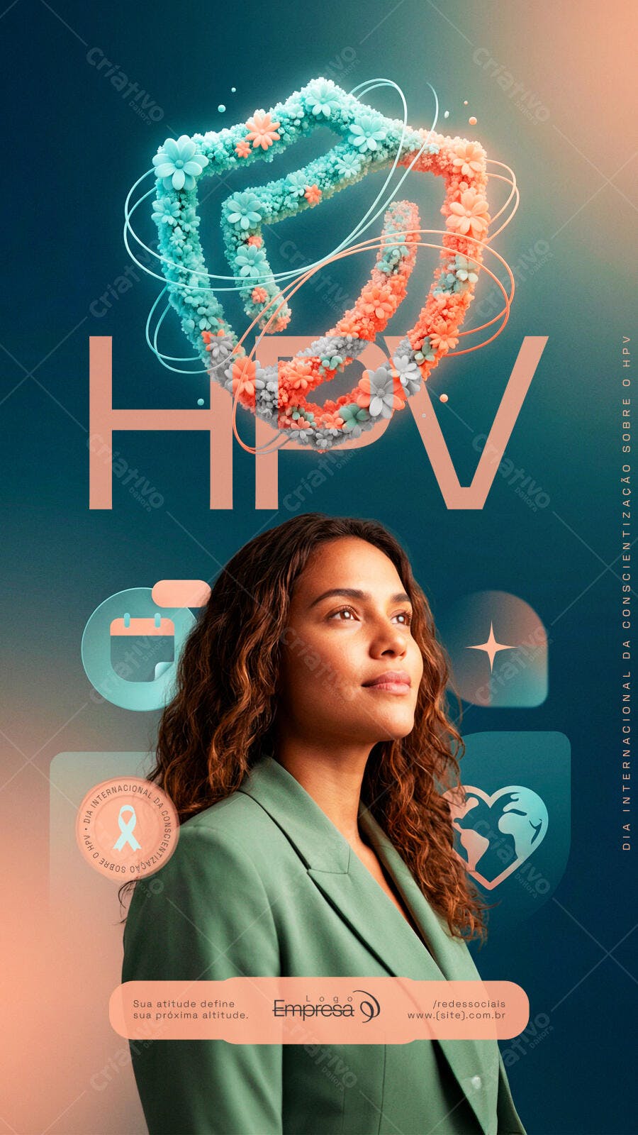 Story Instagram Dia Internacional Conscientização HPV PSD Editável