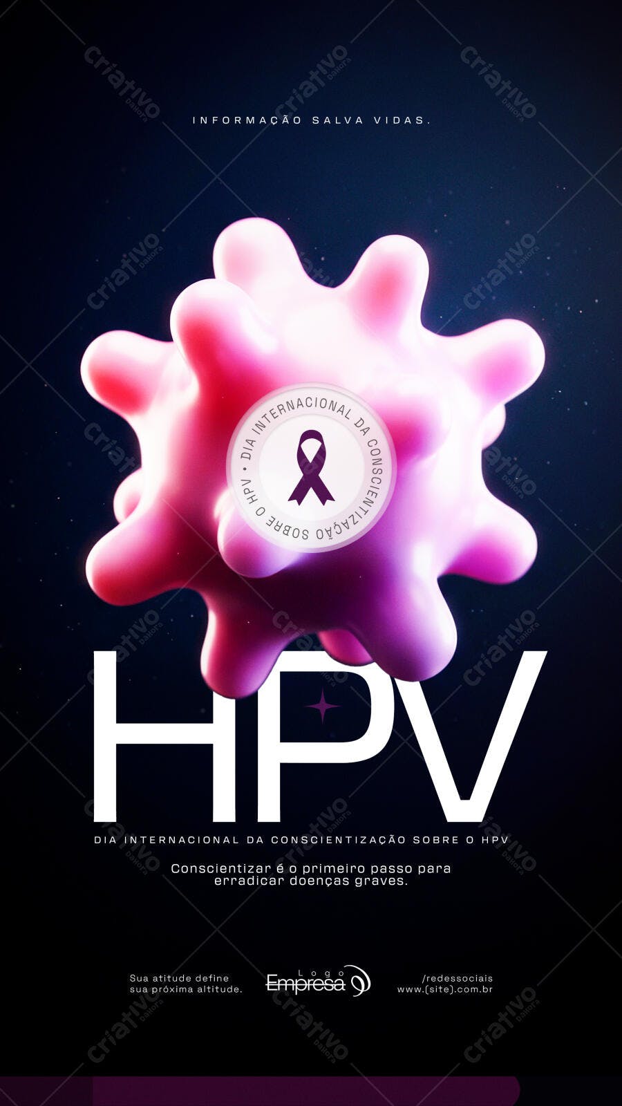 Story Instagram Conscientização HPV Saúde PSD Editável