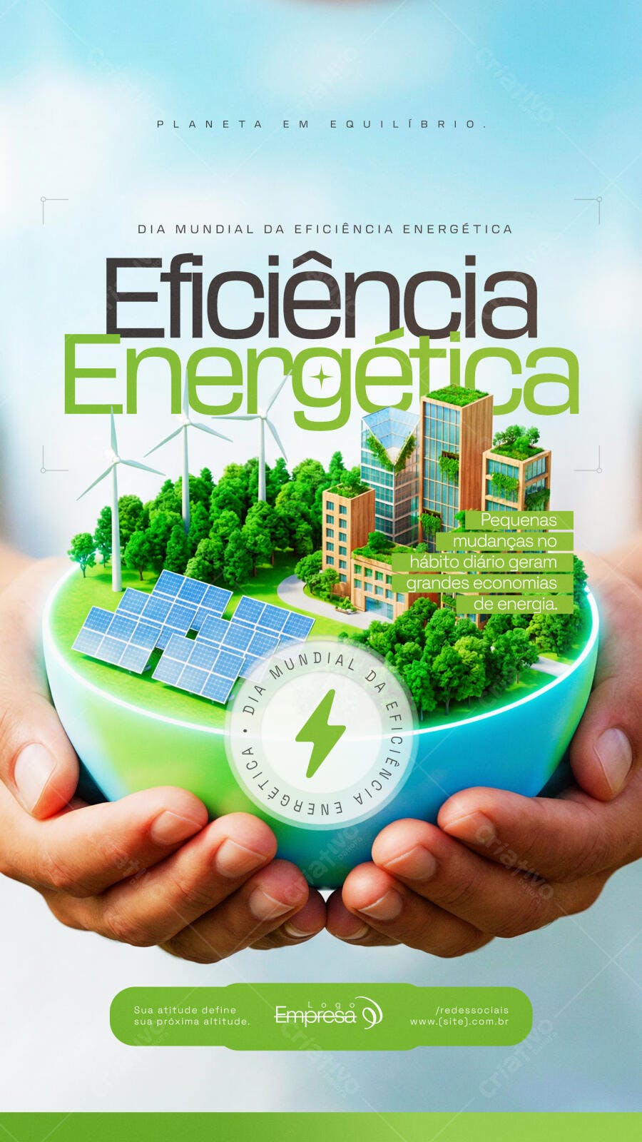 Post Instagram Dia da Eficiência Energética PSD Editável