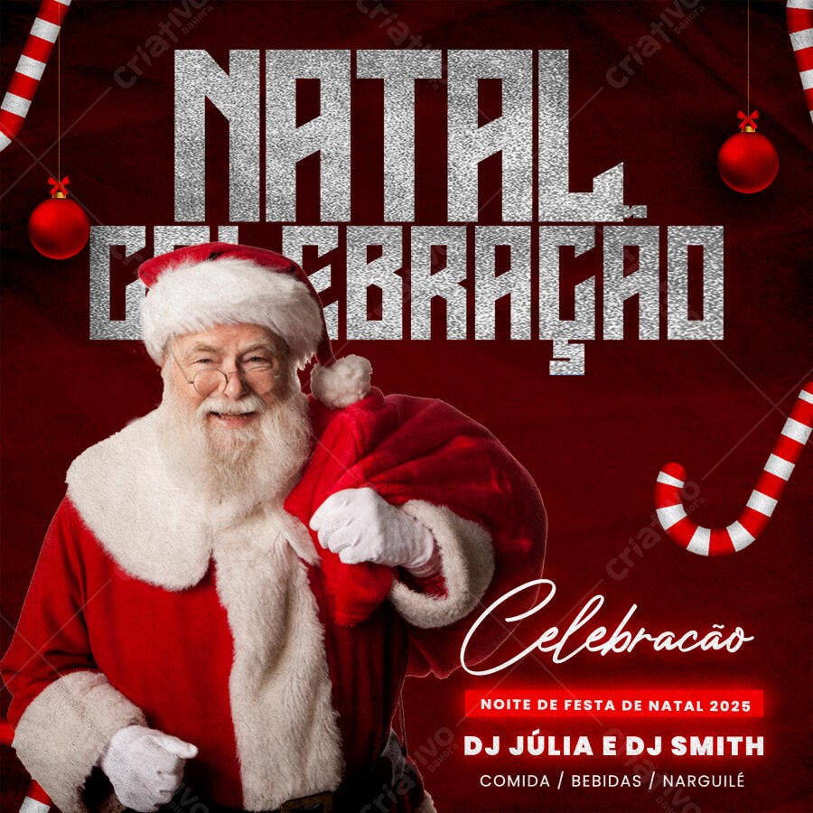 Natal Confraternização Festa Dezembro PSD Editável
