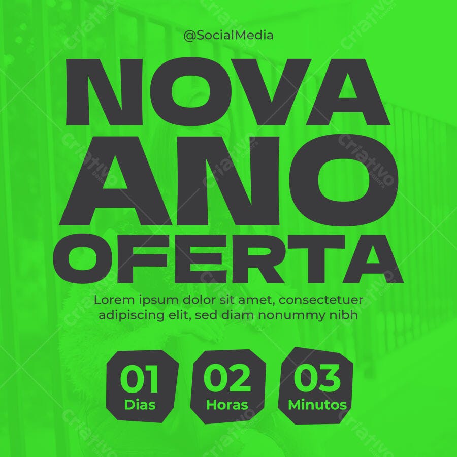 Post Instagram Ano Novo Oferta PSD Editável