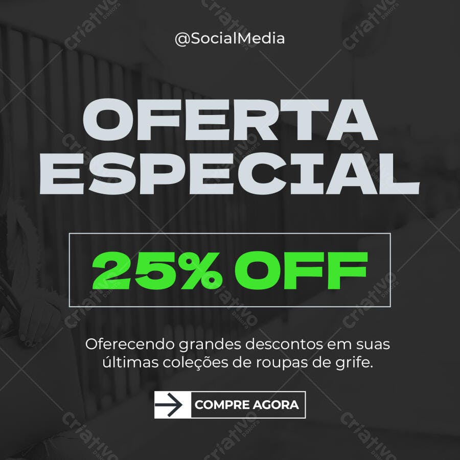 Post Instagram Oferta Especial Loja Roupas PSD Editável