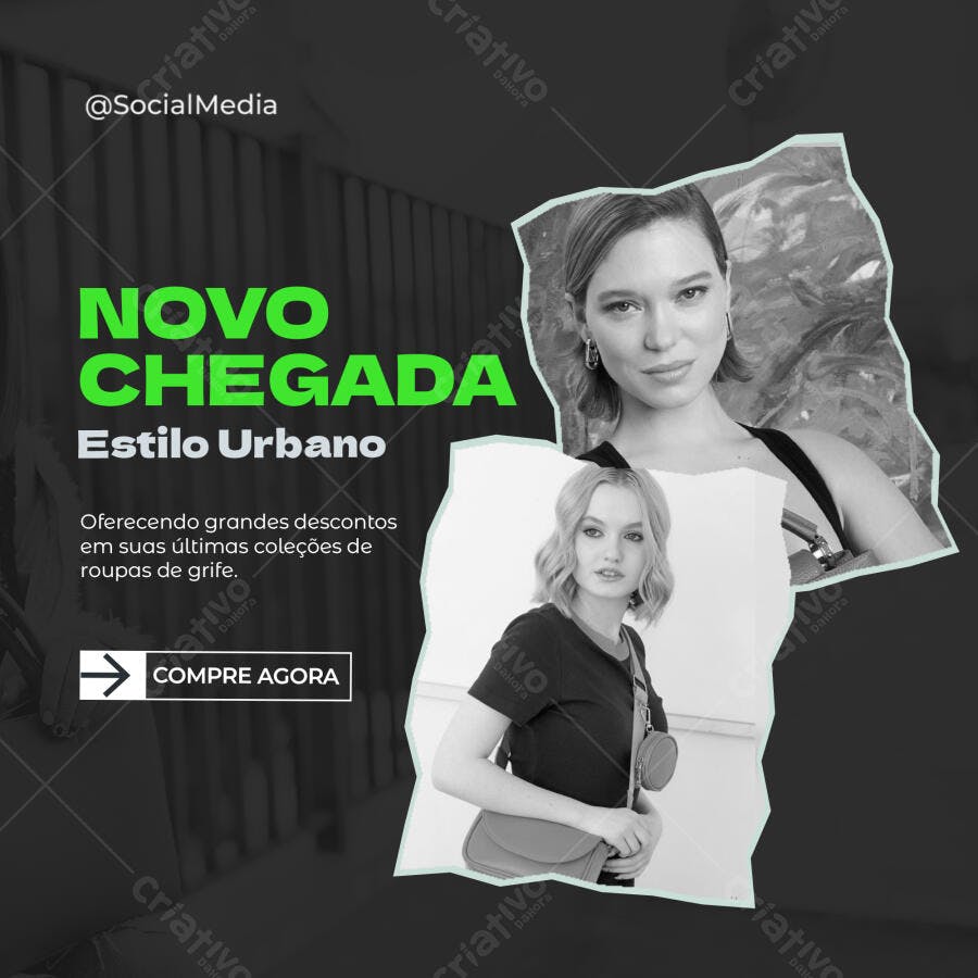 Post Instagram Novo Chegada Estilo Urbano PSD Editável