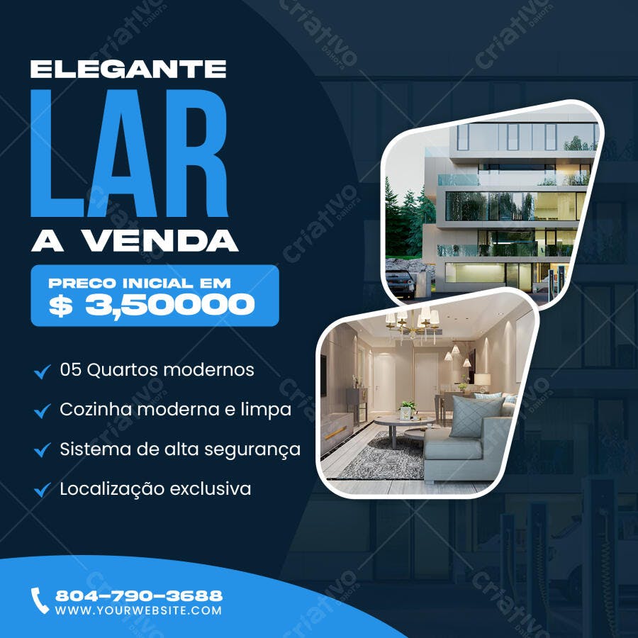 Post Imobiliária Casa Apartamento Venda PSD Editável