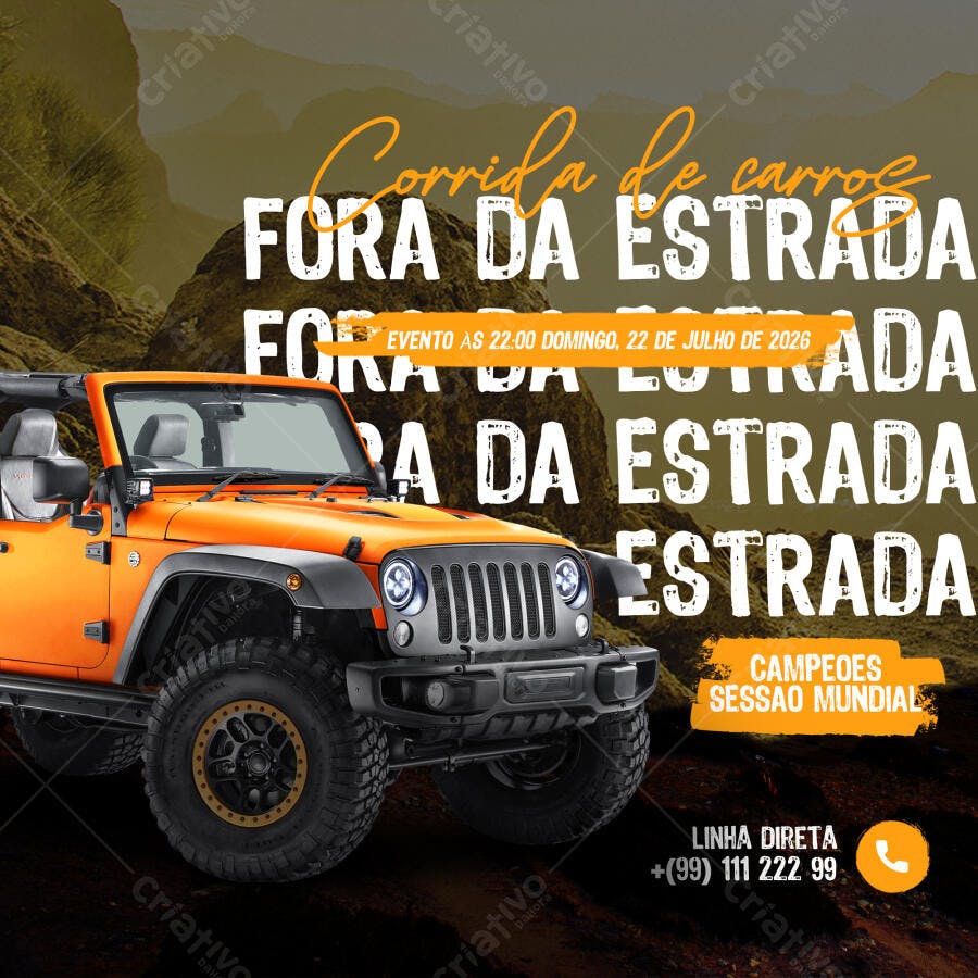 Post Instagram Corrida Fora da Estrada PSD Editável