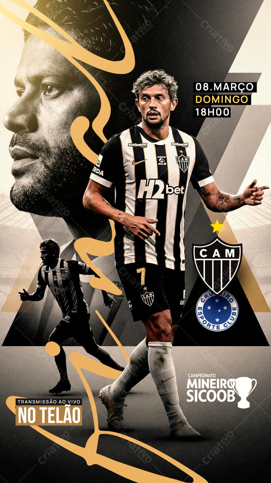 Post Instagram Campeonato Mineiro Futebol PSD Editável