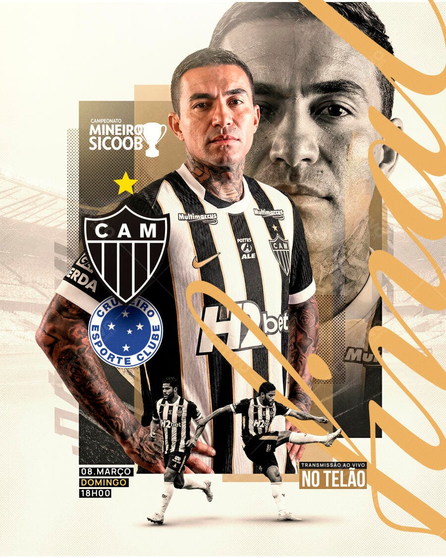 Post Instagram Campeonato Mineiro Futebol PSD Editável