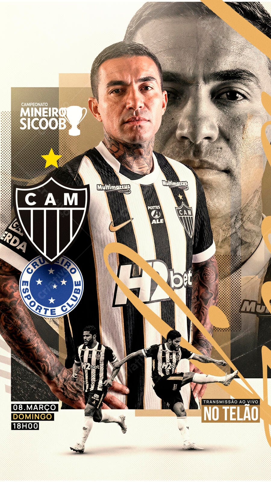 Post Instagram Campeonato Mineiro Futebol PSD Editável