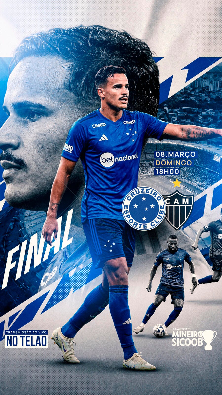 Post Instagram Campeonato Mineiro Futebol PSD Editável