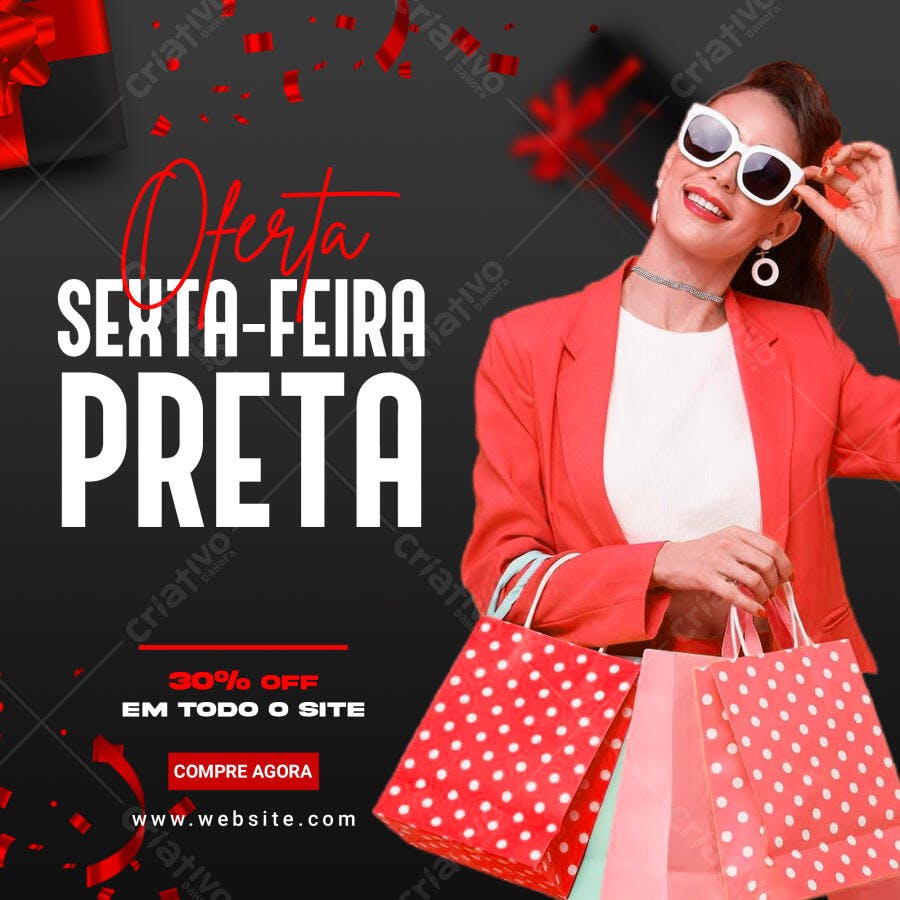 Post Instagram Black Friday Oferta Sexta-Feira Preta PSD Editável